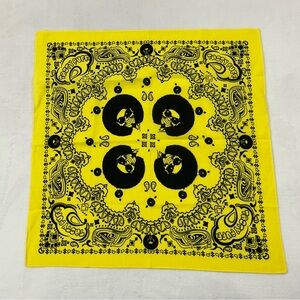Tasty Puff Afro Man Yellow & Black Motorcycle Bandana Hat Size 21.5"x 22.5" OSFM